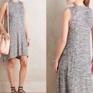 Anthropologie Maeve Emerson Dress M Gray Ribbed Sleeveless
